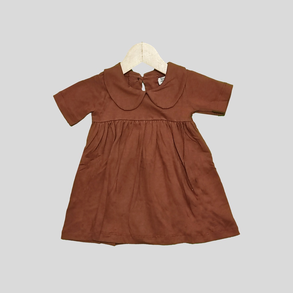 Petitemauree Collar Dress Anak Bayi 6-24 Bulan-cd-Cinnamon