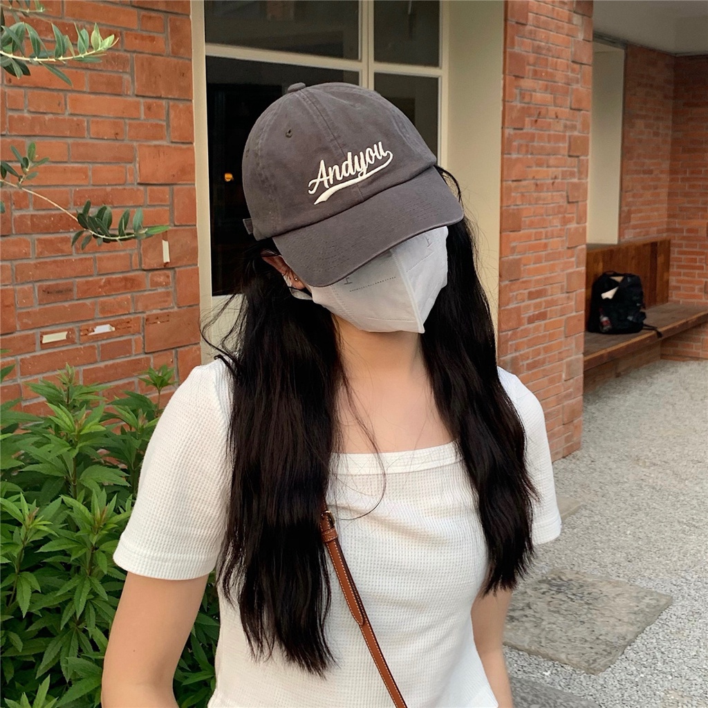 Topi Baseball Motif Bordir Gaya Korea Kasual Serbaguna