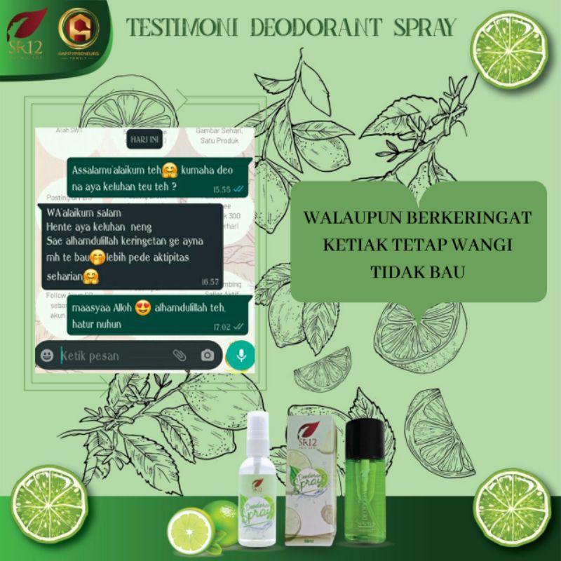 TERAMPUH ! DEODORANT TAWAS SPRAY SR12 / ATASI BAU KETIAK / MENGHILANGKAN BAU BADAN PERMANEN / KERING SEHARIAN