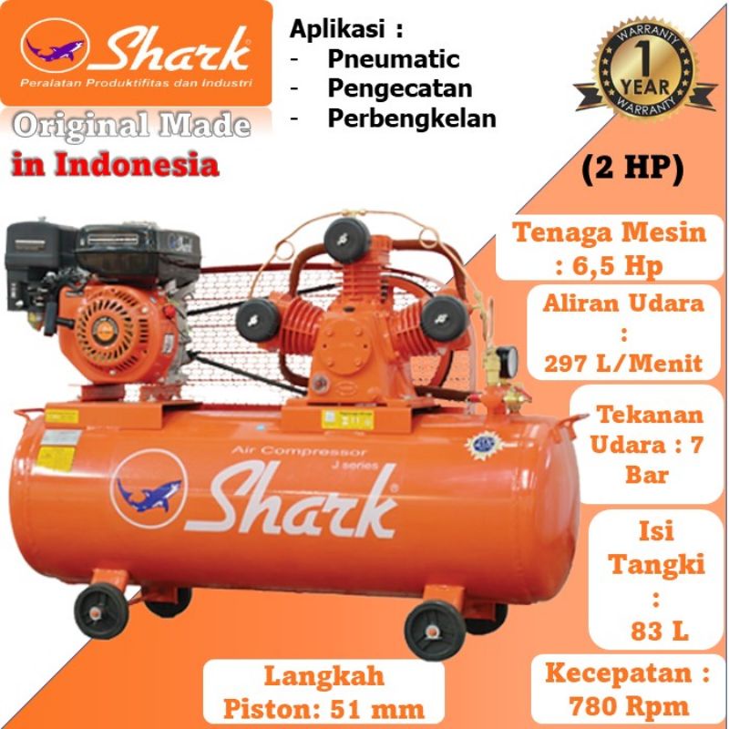 Kompresor Shark 2HP Engine Shark 6.5hp Bergaransi