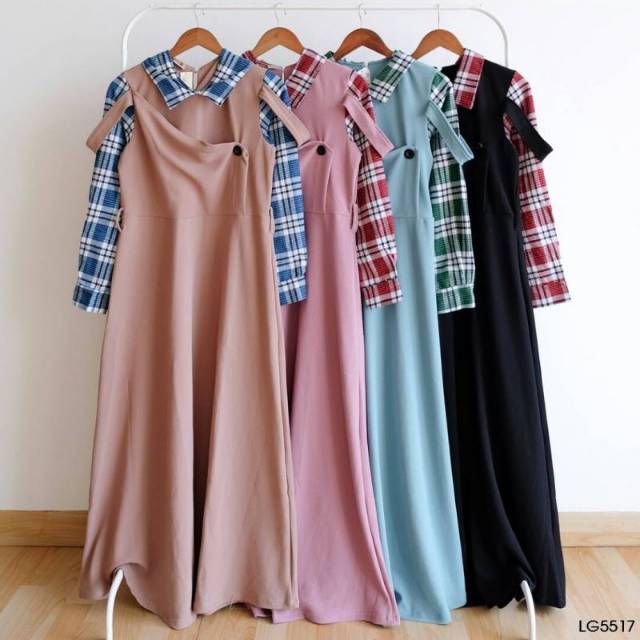 GAMIS FLANEL DRAPS FIT TO L Fashion Gamis Muslimah