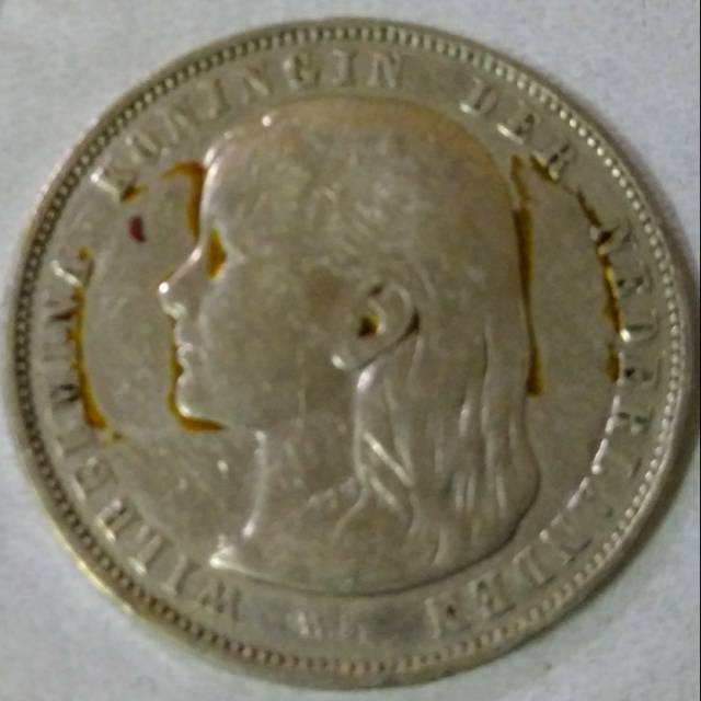Koin Perak 1 Gulden Longhair Tahun 1892