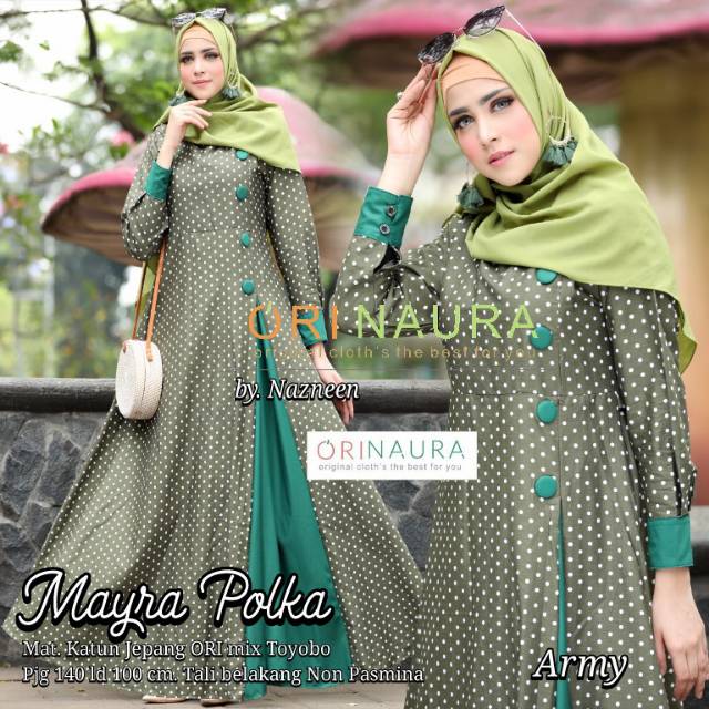 Gamis mayra polka ori dari Naura