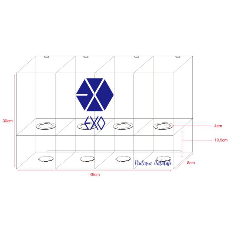 Box Lightstick Exo Isi 4 / Lightstick Exo / Rak Lightstick Exo / Box Acrylic / Rak Acrylic