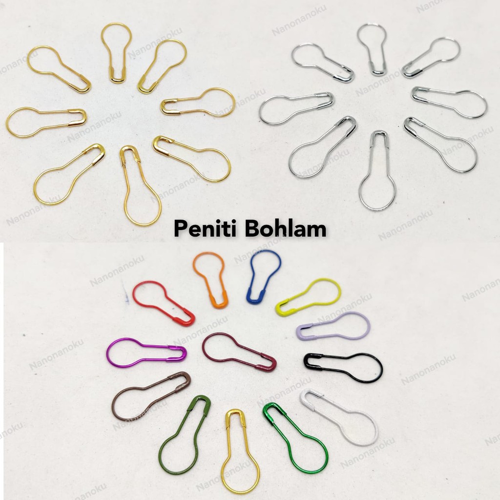 [100 pcs] Peniti Bohlam Labu / Anti Nyangkut  / Pear Pin