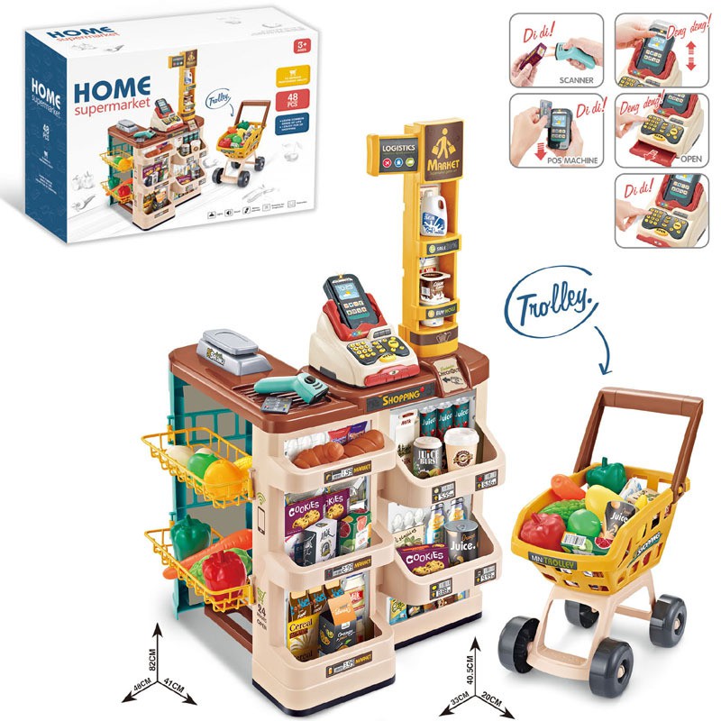 [MS]Mainan Home SuperMarket Set Trolley Belanja / Mainan Jualan Dan Belanja SuperMarket