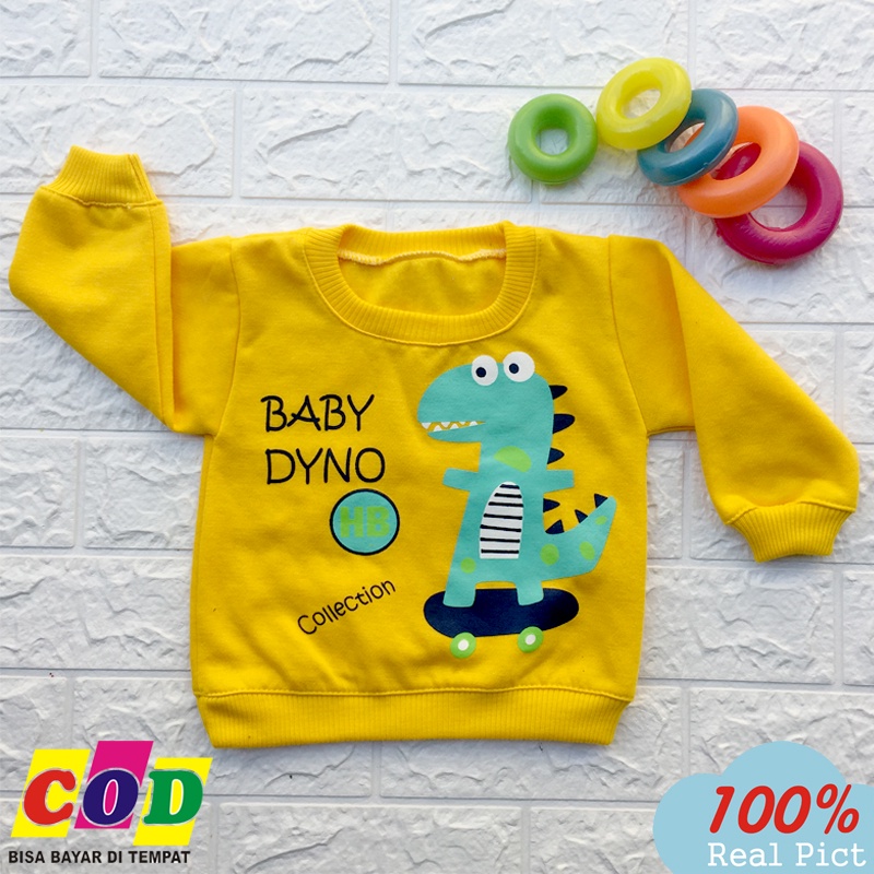 Ana Baby - Sweater Bayi Jaket Bayi Mantel Bayi Motif Dino Bahan Fleec Anak Usia 0-12 Bulan