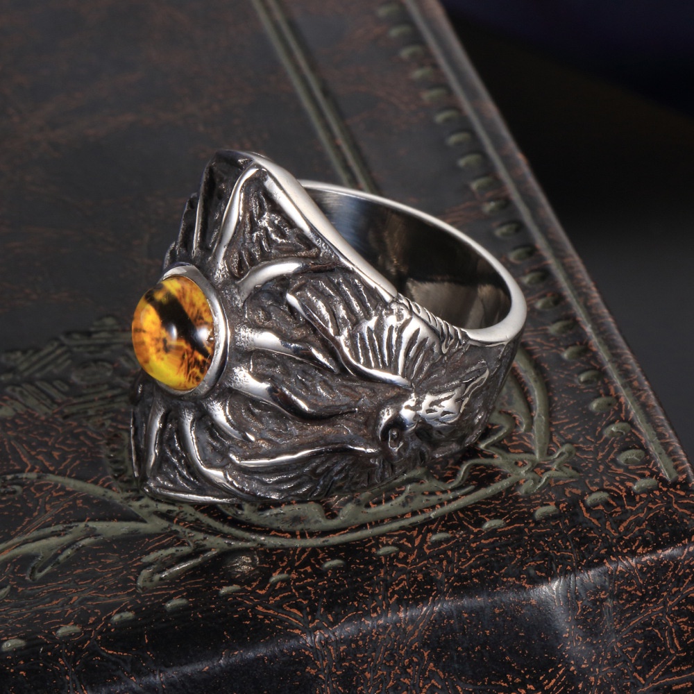 Cincin Bahan Stainless Steel Titanium Warna Kuning Untuk Pria