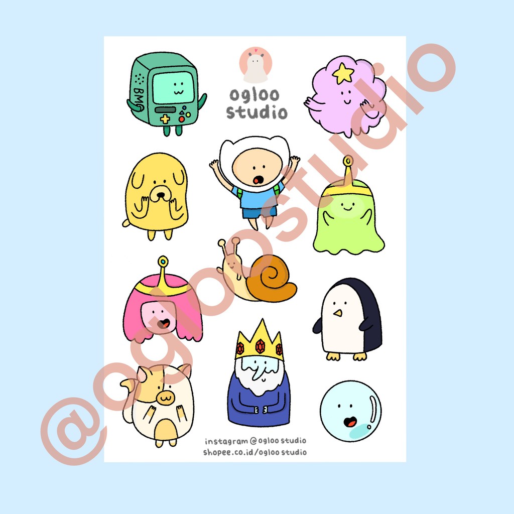 STICKER AESTHETIC STIKER ESTETIK STICKER TUMBLR STIKER LUCU ADVENTURE TIME Shopee Indonesia