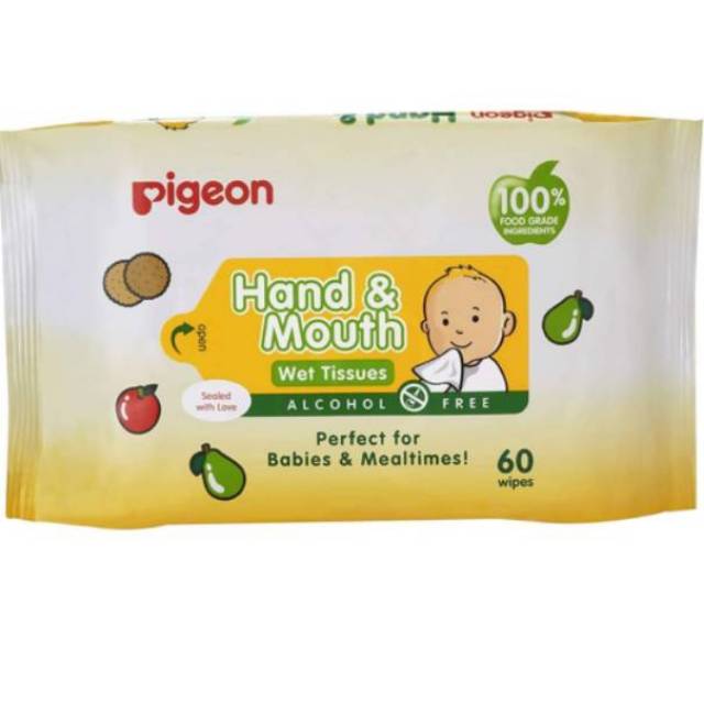 Pigeon Wipes Hand &amp; Mouth 60 lembar