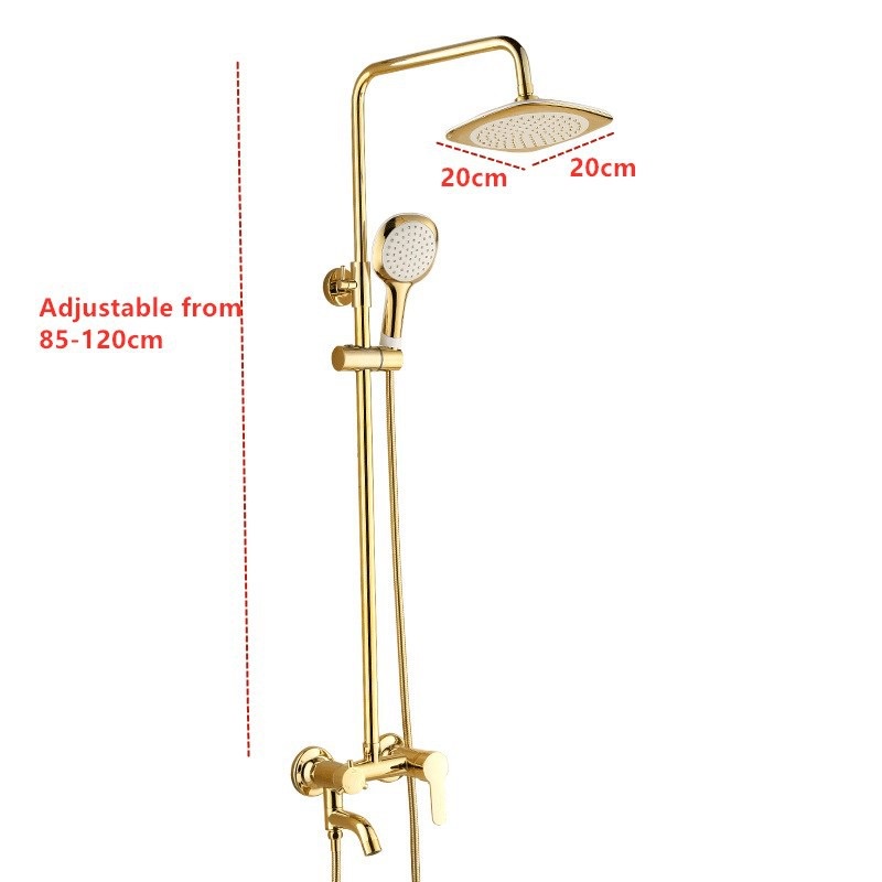 Set Shower Tiang Panas Dingin 3 In 1 Klasik Gold .Shower Tiang SUS 304 High Quality Gold