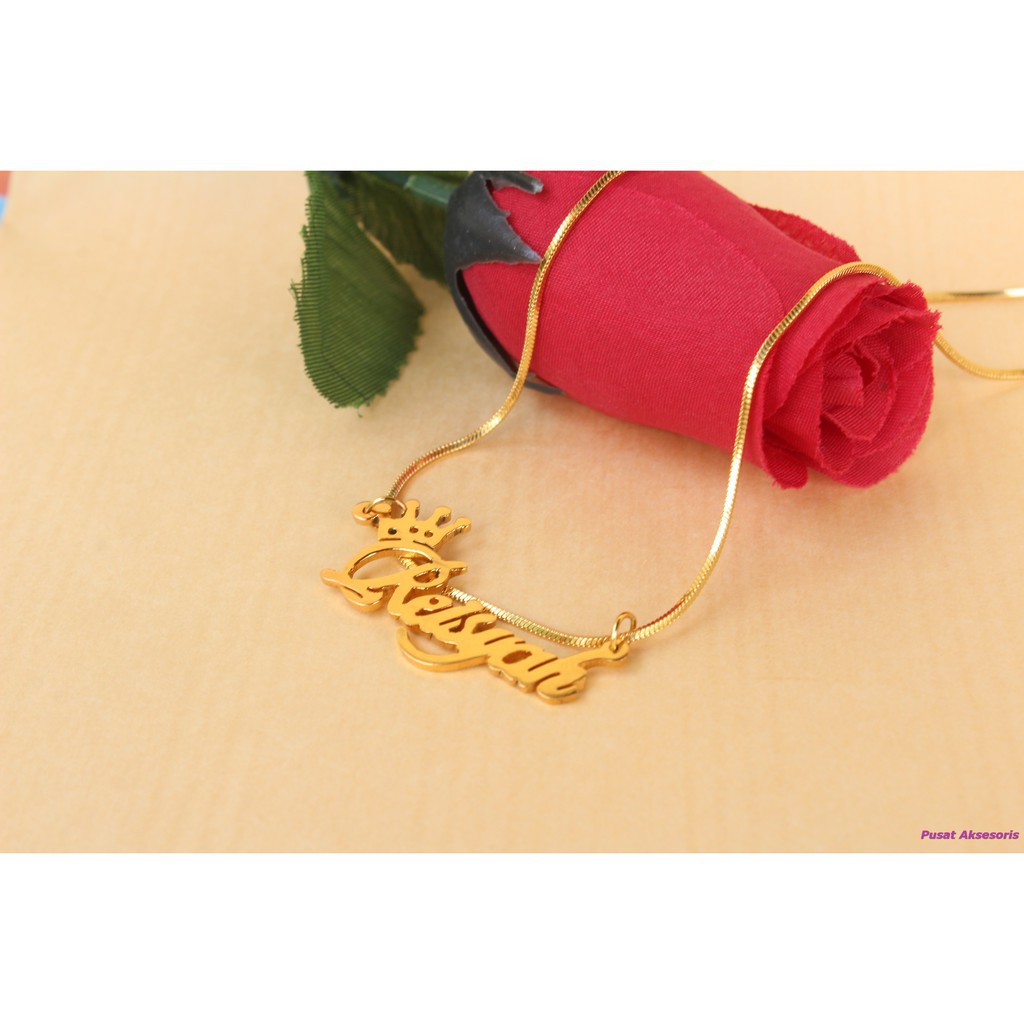 Kalung Nama lapis Emas 24 karat