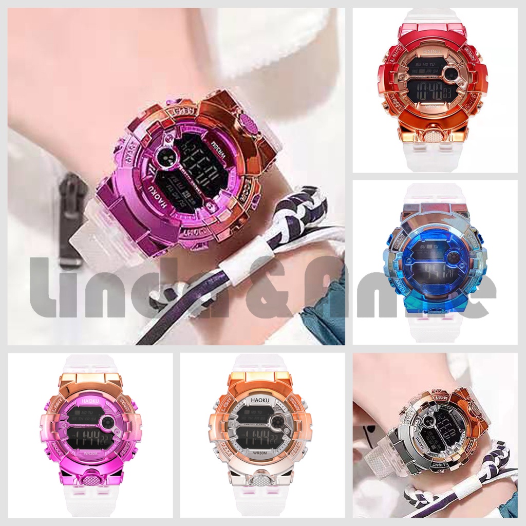 Jam Tangan Wanita Dan Pria Sport Digital Transparan Casual Fashion / Jam Tangan Digital Import