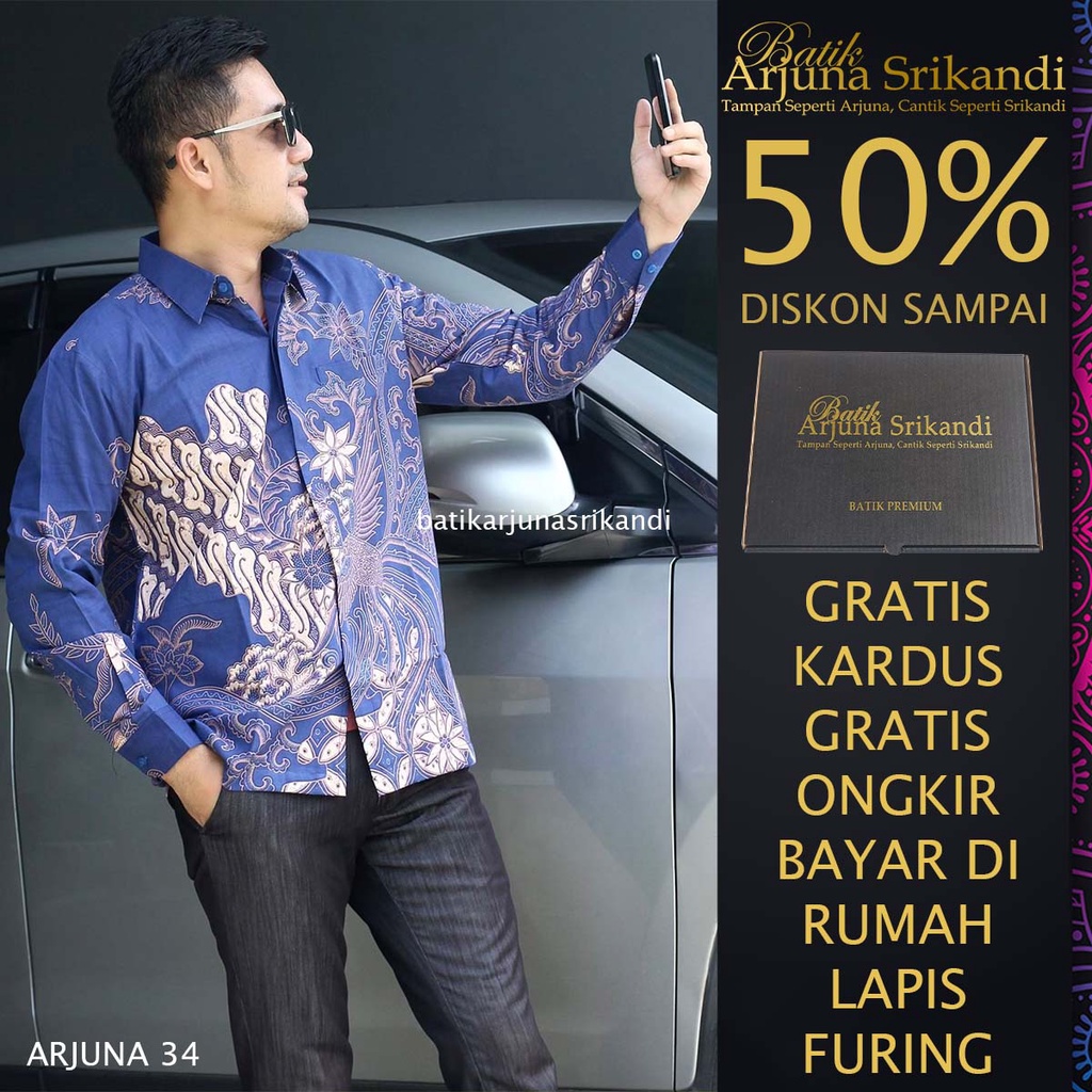Kemaja Batik Pria Lengan Panjang Baju Hem Atasan Pria Batik Pra Baju Batik Pria Lengan Panjang Moder