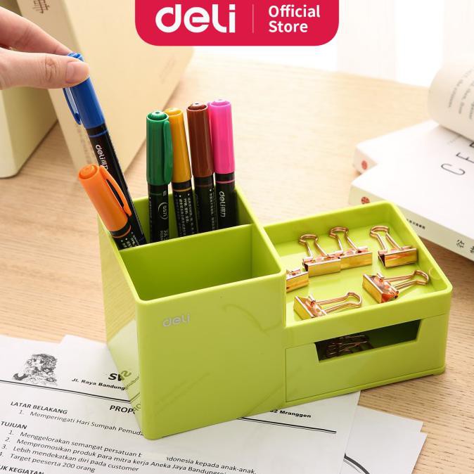 

Deli EZ25150 ABS,PS Desk Organizer Green, 3comp., 1 drawer (Green)