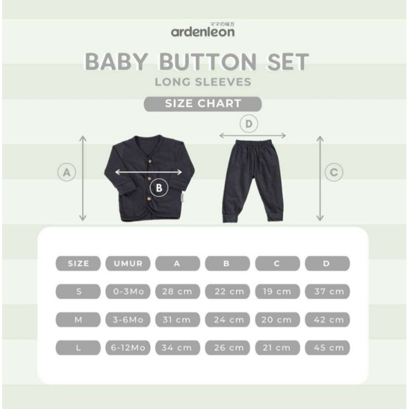 Ardenleon Baby Button Set Long Sleeves