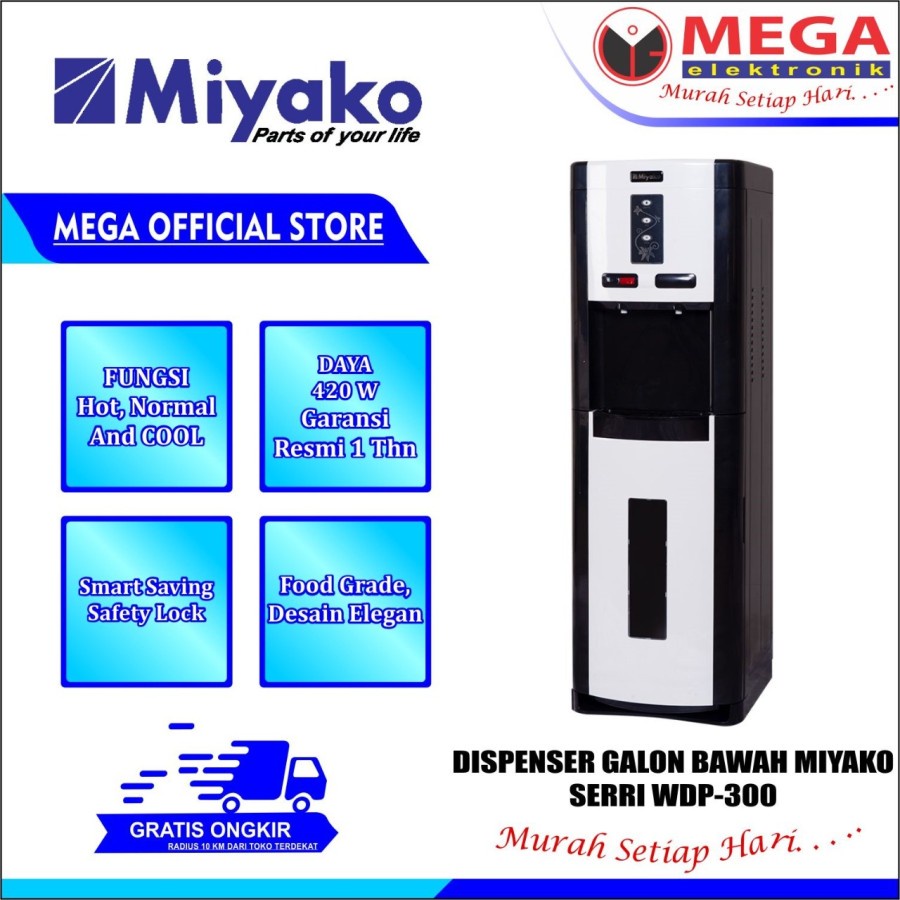 Jual DISPENSER GALON BAWAH MIYAKO WDP-300 MURAH BERGARANSI RESMI