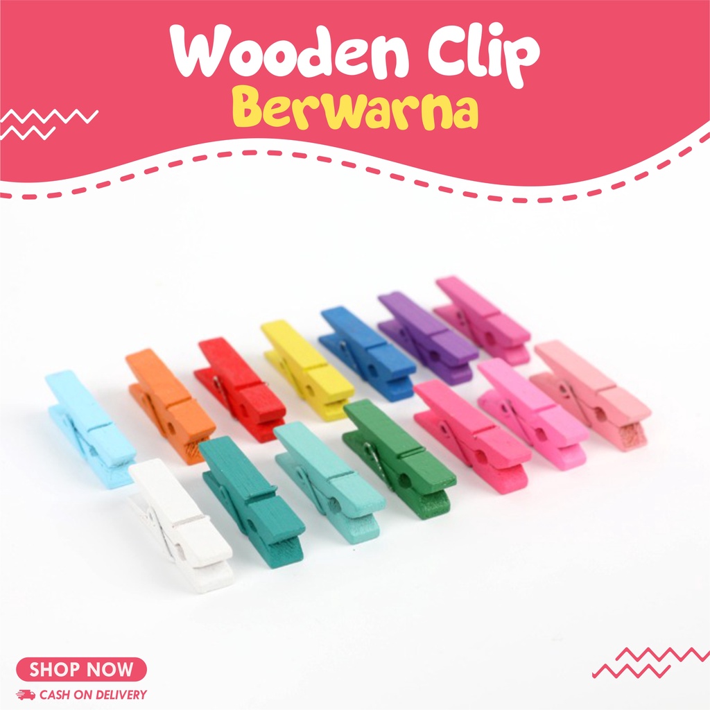 JEPITAN KAYU BERWARNA | WOODEN CLIP | JEPIT FOTO POLAROID | WOODEN CLIP BERWARNA