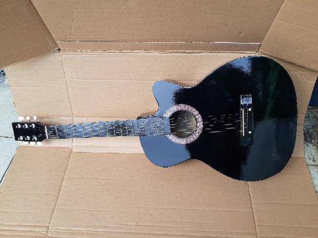 GITAR AKUSTIK MURAH PEMULA GITAR HITAM JAKARTA DEPOK