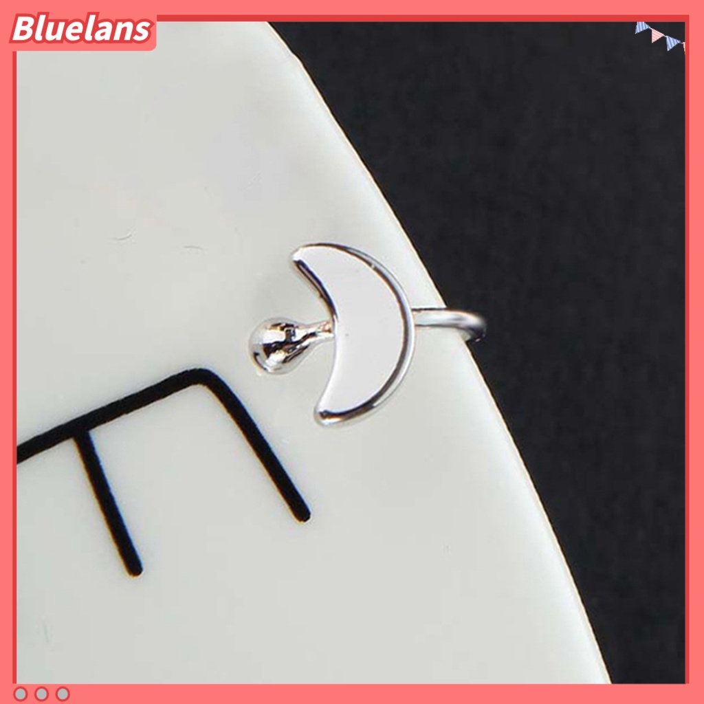 Bluelans Earrings Exquisite Non Pierced Alloy Heart Star Triangle Moon Women Ear Cuff Clip