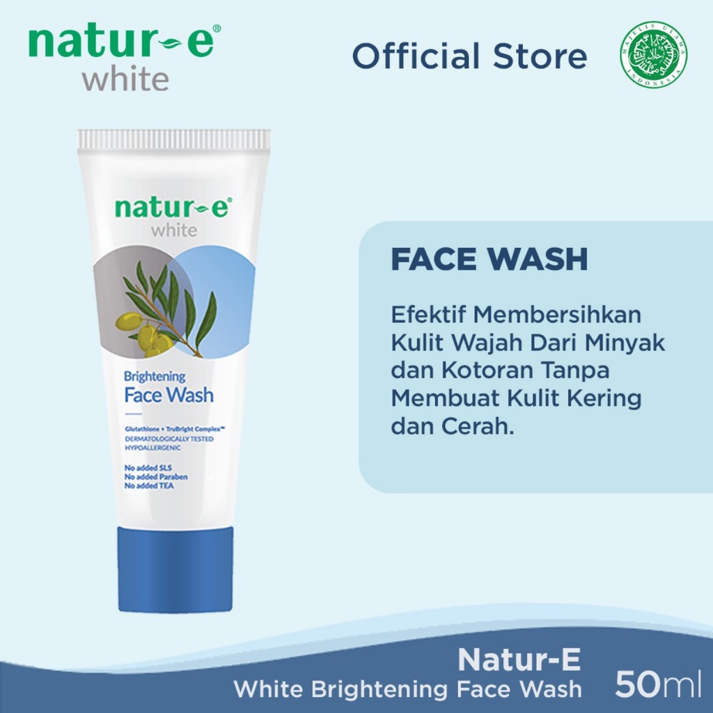 Natur - E White Brightening Face Wash 50ml/Pembersih Wajah/Pembersih Kulit