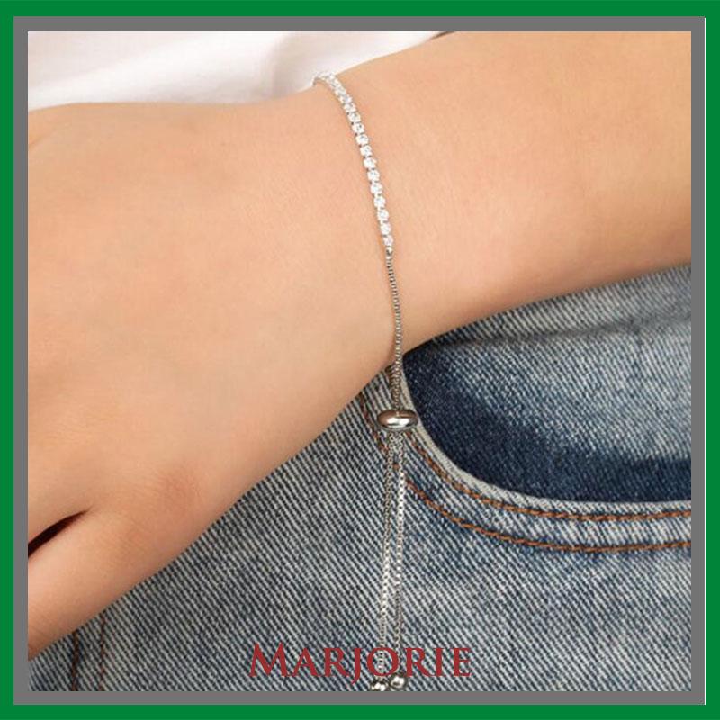 Gelang  Serut Titanium Rantai Adjustable Bracelet Perhiasan Wanita-MJD