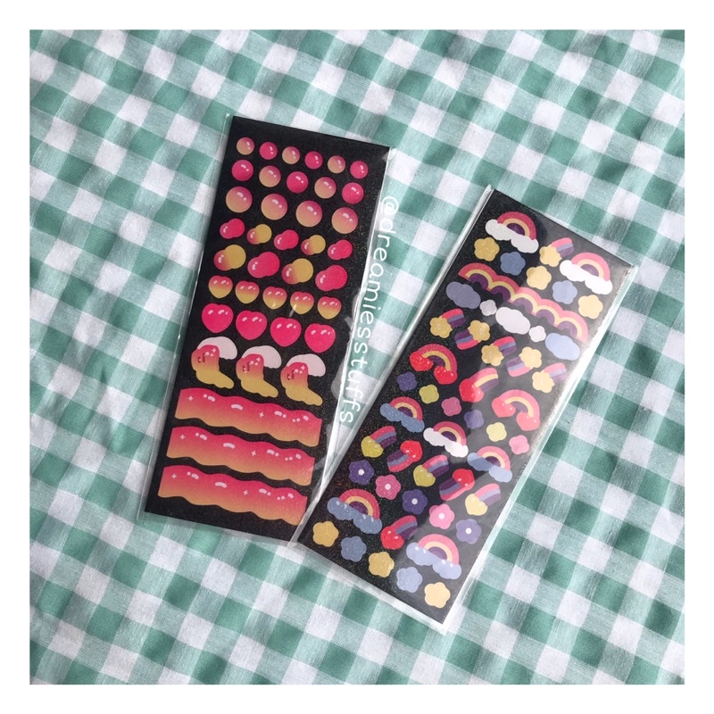 

(Dream) Rainbow and bubble glittery sticker deco sticker