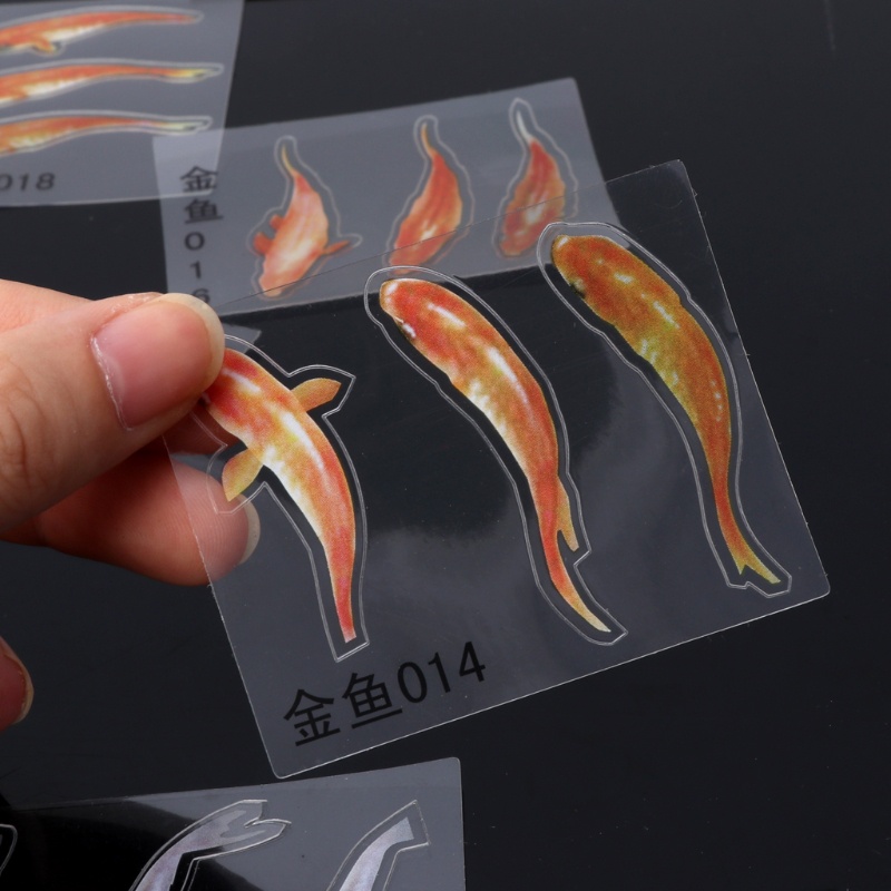 SIY  10Pc 3D Real Goldfish Clear Film Sticker For Resin DIY Painting Jewelry Making