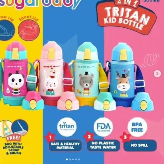 ♛ Sugar Baby Tritan Kid Bottle 2 In 1 480ml Botol Minum - Green Bear ♖