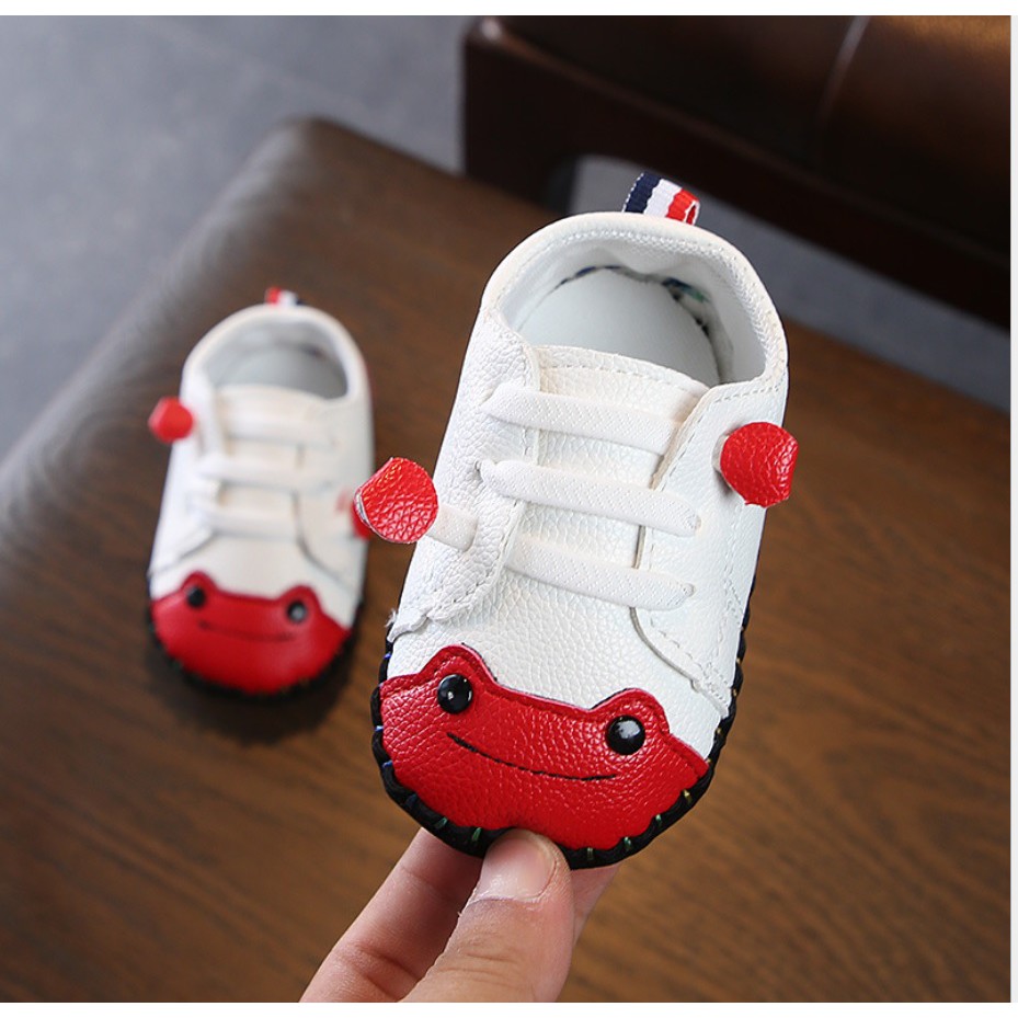 Sepatu bayi anak import motif kartun dua warna