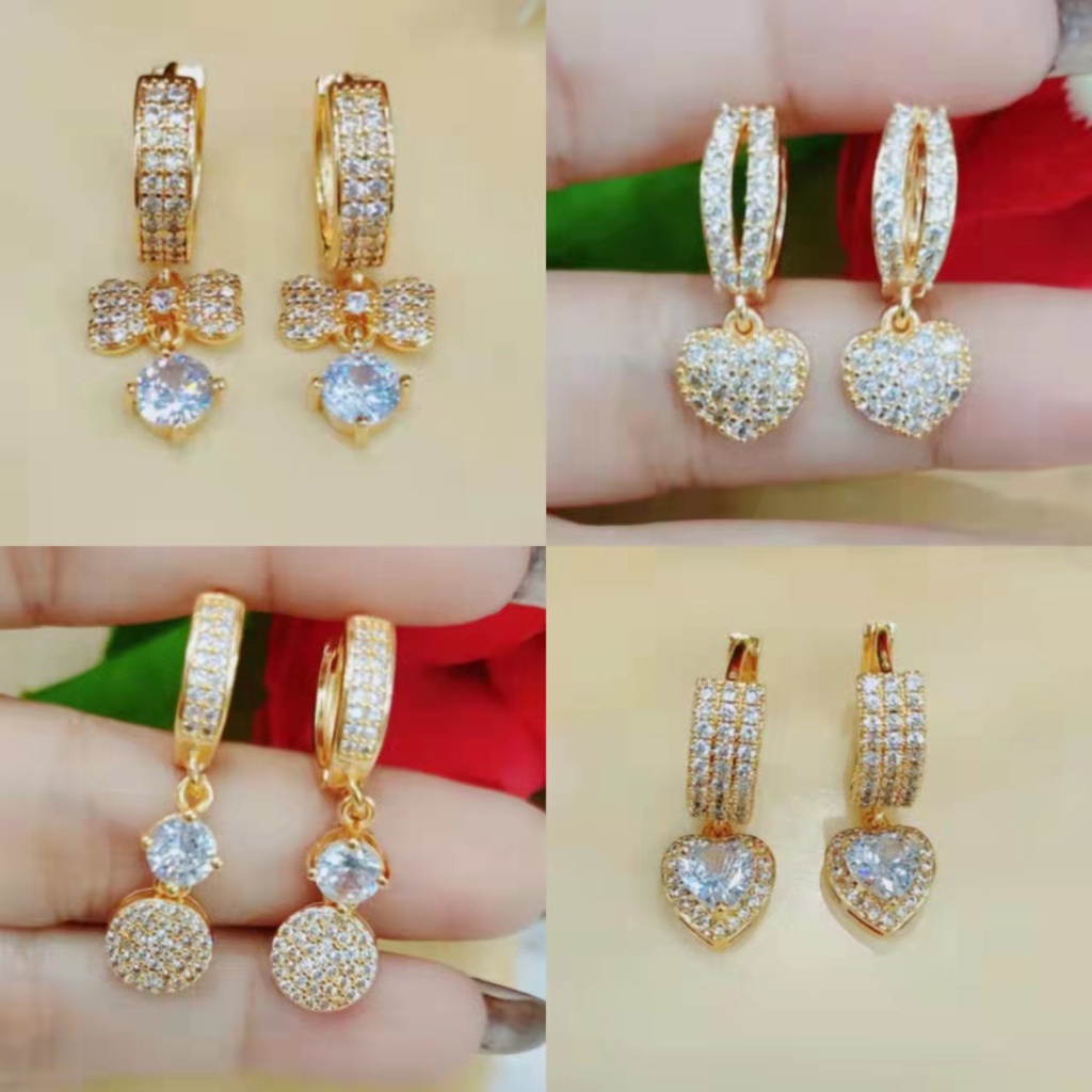 Anting Xuping Mata Full Lapis Emas Perhiasan A-D