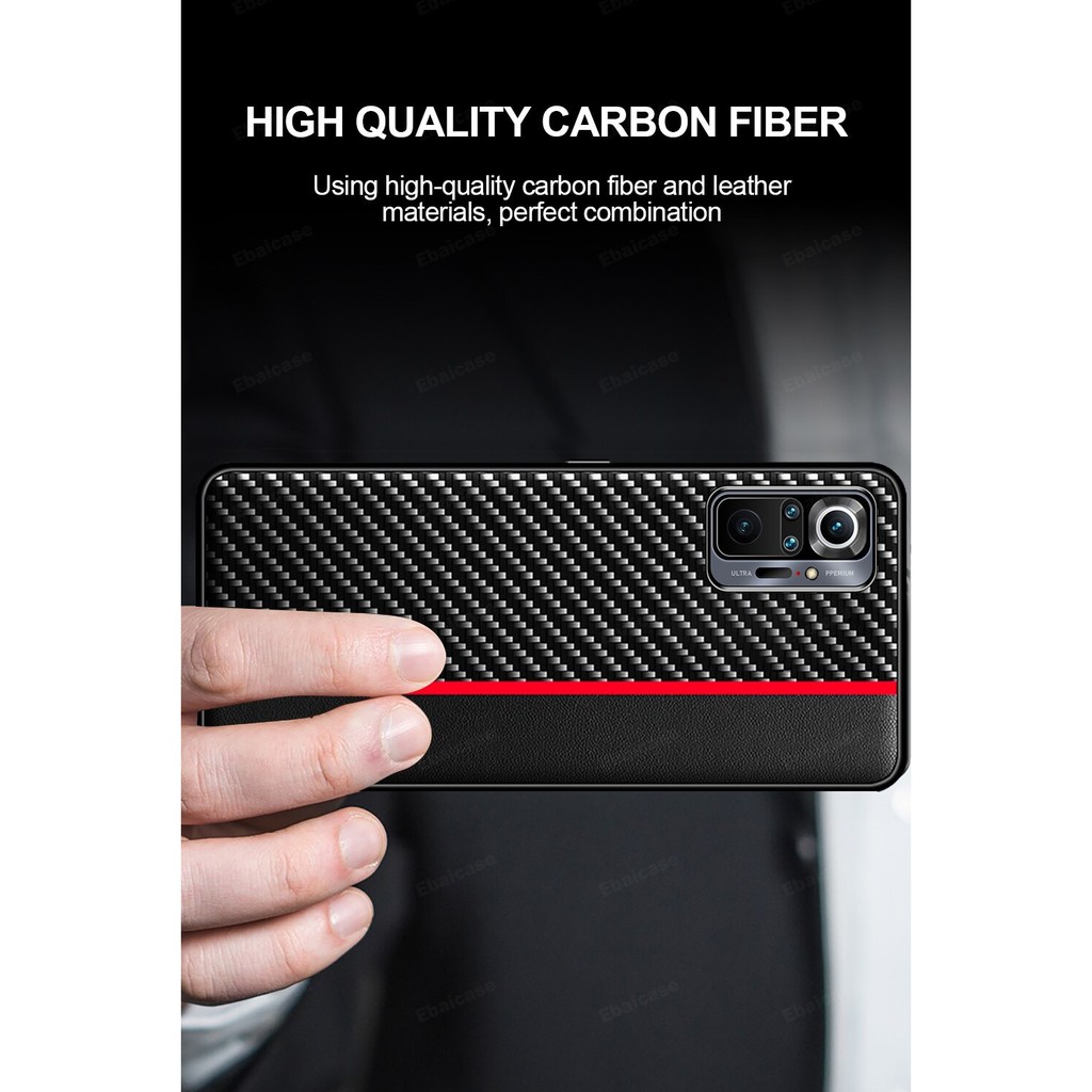 Case Carbon Xiaomi Redmi Note 10s Fiber Fashion Line Design Softase Redmi Note 10
