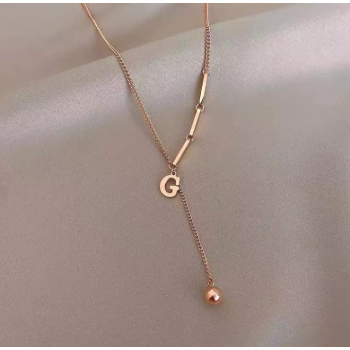 [ Bayar Ditempat ] Kalung Wanita Titanium Rose Gold Anti Karat Liontin Roda Zircon / Accesories Wanita Kalung Korean Style / Kalung Aesthetic / COD