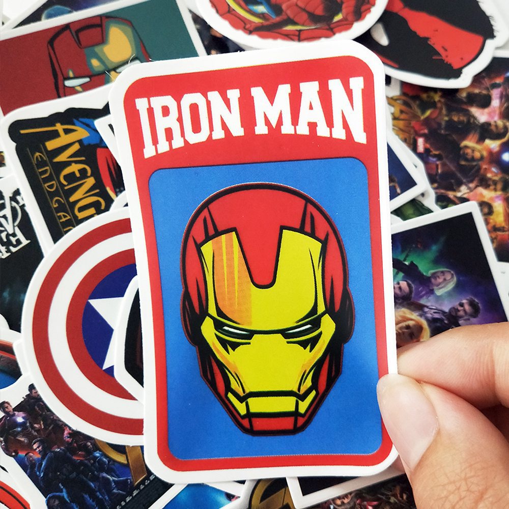 50 Pcs Stiker Desain Kartun Marvel The Avengers Tahan Air Untuk Laptop Motor Skateboard Koper Gitar