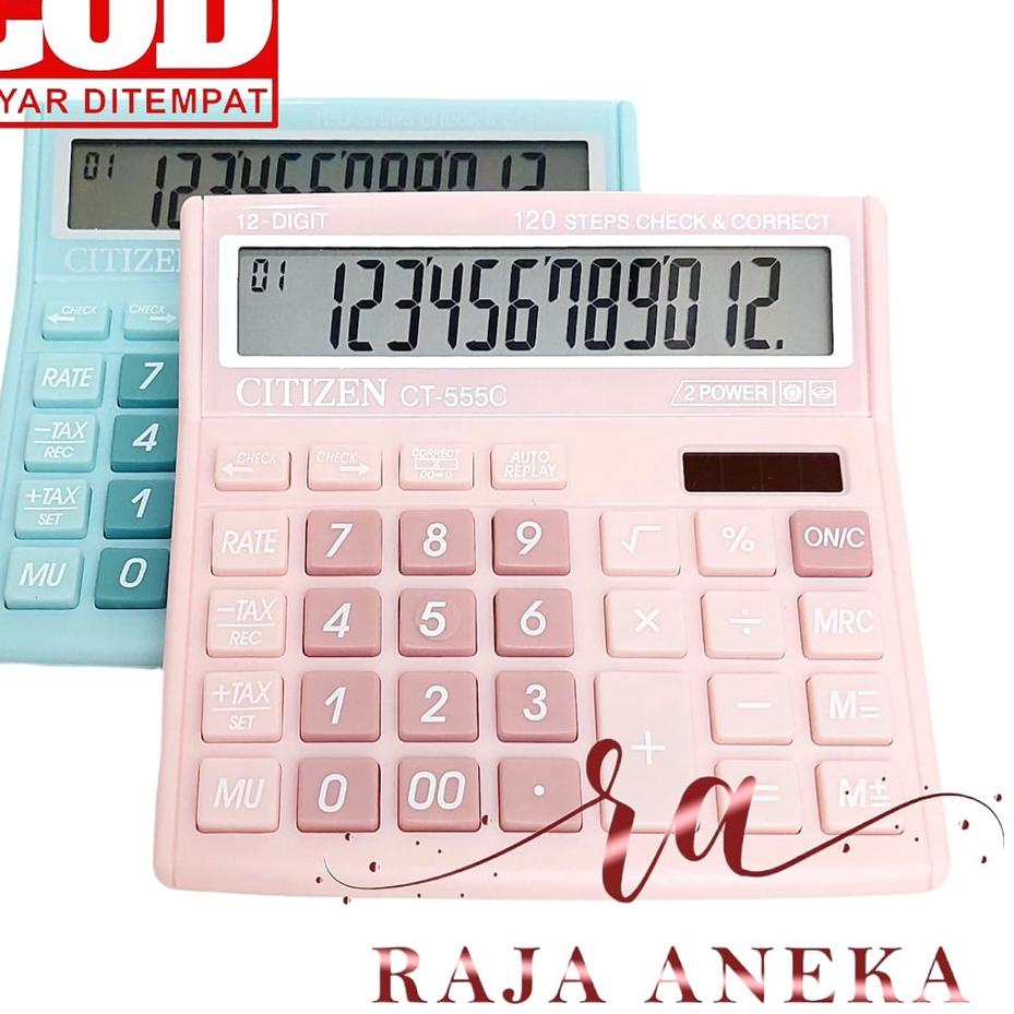 

Big Sale - KALKULATOR FANCY WARNA WARNI CALCULATOR CITIZEN 555N 555 N 555 C 555 COLOUR SERIES 12 DIGIT CHECK ULANG CHECK CORRECT BISA HITUNG ULANG