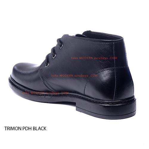 TRIMON PDH BLACK sepatu kerja pantovel pria casual