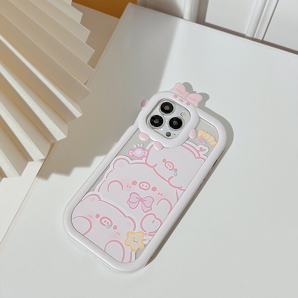 Soft Case Silikon Motif Kartun Babi 3D Untuk Iphone 14 11 12 13 PRO MAX