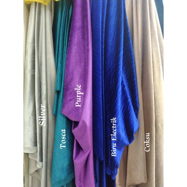 Kain beludru stretc/Beludru premium/Harga per 1/2(0.5)mtr