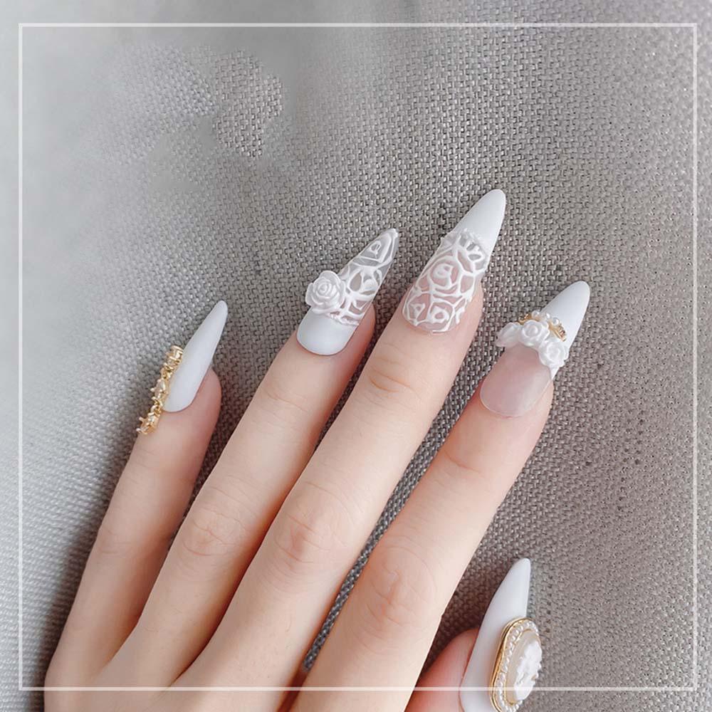 AUGUSTINA Agustina Nail Art Bunga Mawar Perhiasan Resin Manicure Aksesoris Pesona DIY Desain Nail Art