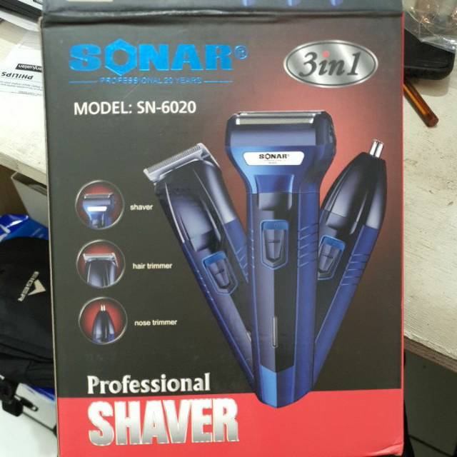 Shaver 3 in 1 Ketam Rambut Cukur Kumis Pangkas Rambut dan Bulu Hidung