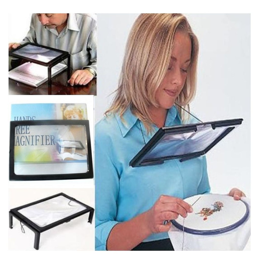 Meja Kaca Lensa Pembesar LED Magnifier Table 111