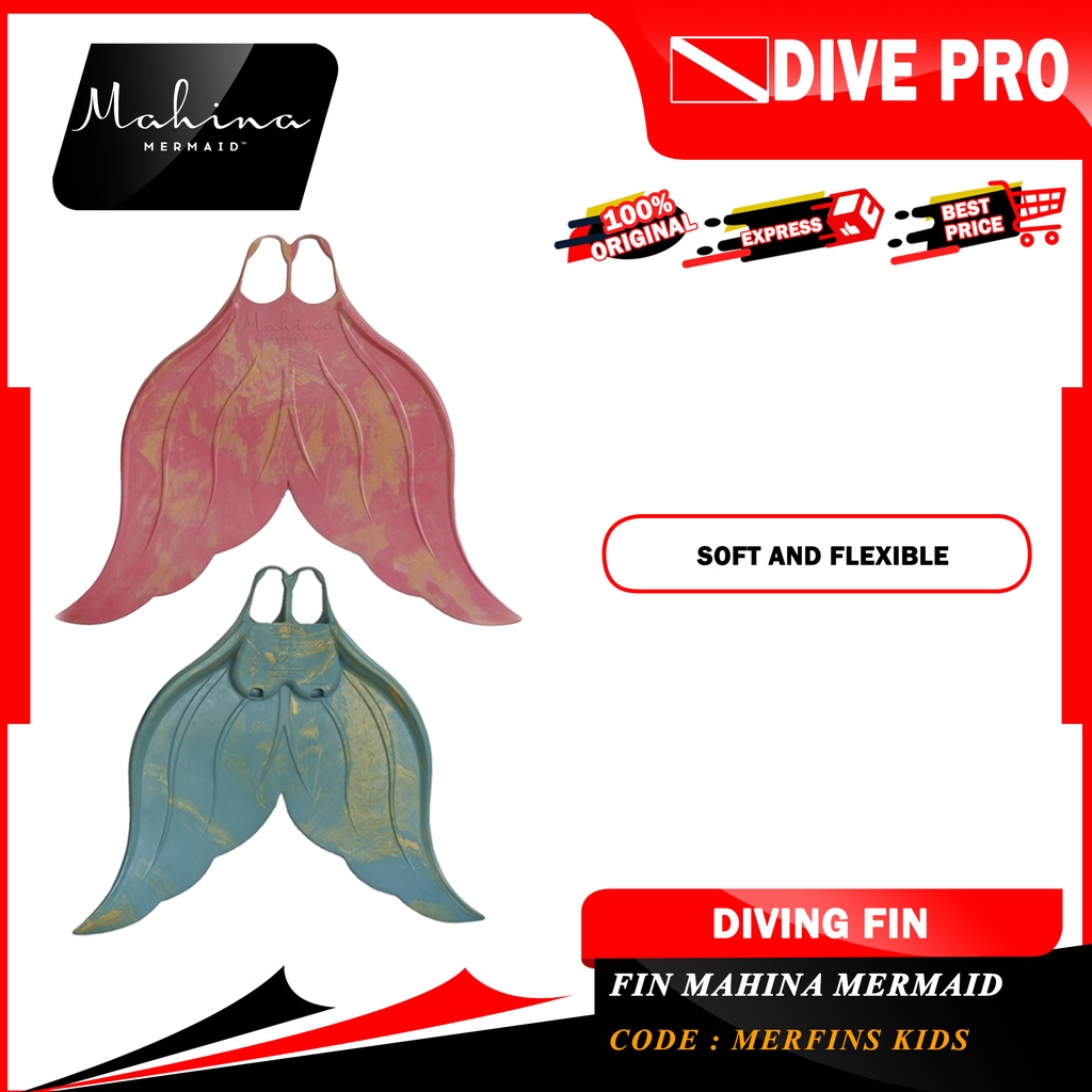 MAHINA MERMAID FINS - MONOFINS RUBBER KIDS