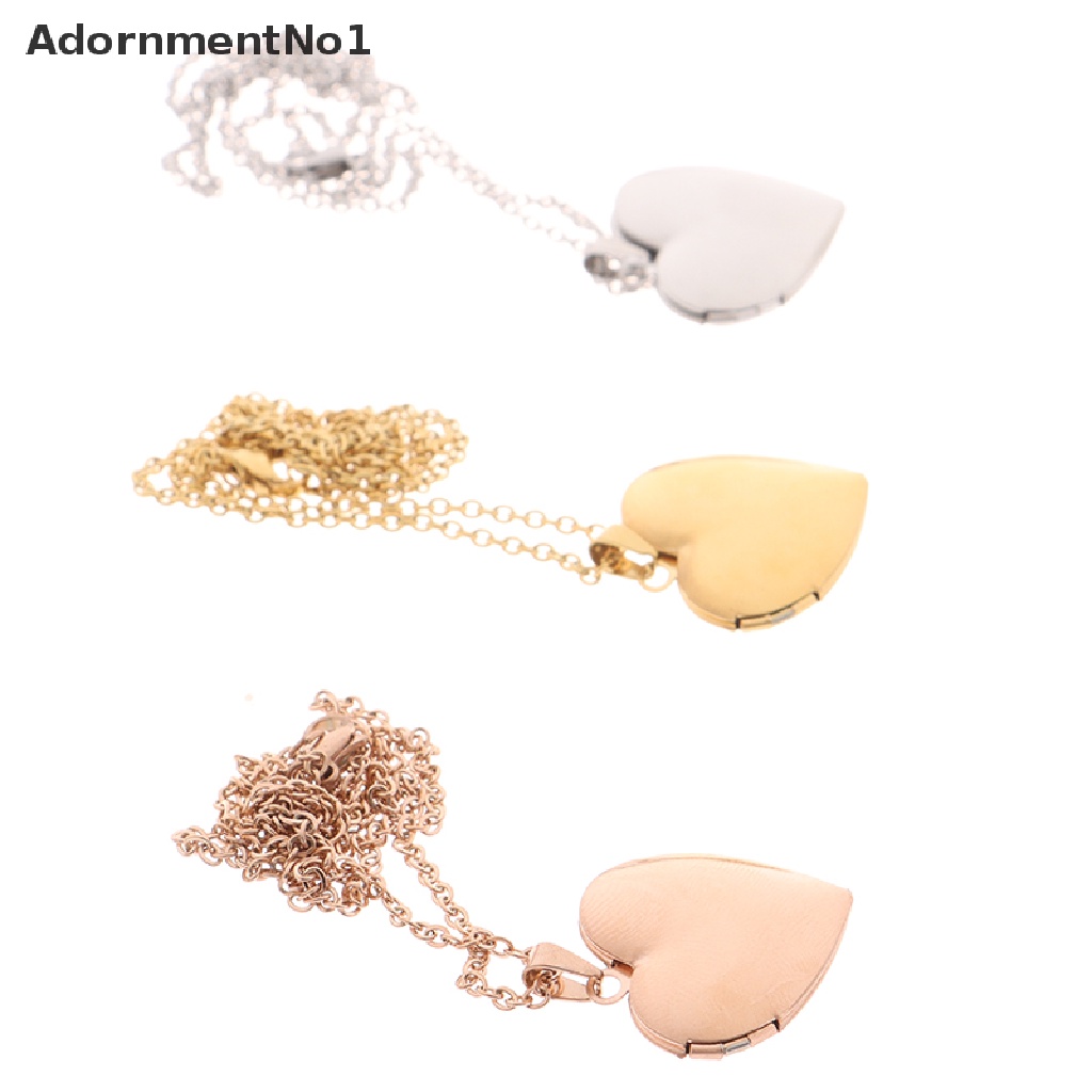 (AdornmentNo1) Kalung Rantai Dengan Liontin Locket Bentuk Hati Untuk Pria / Wanita