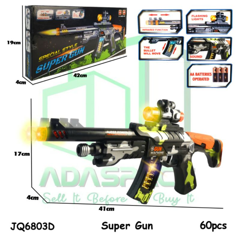 AK47 Pistol Pistolan Tembak Tembakan Baterai Bunyi Suara Nyala Mainan Anak Laki Laki Besar Murah