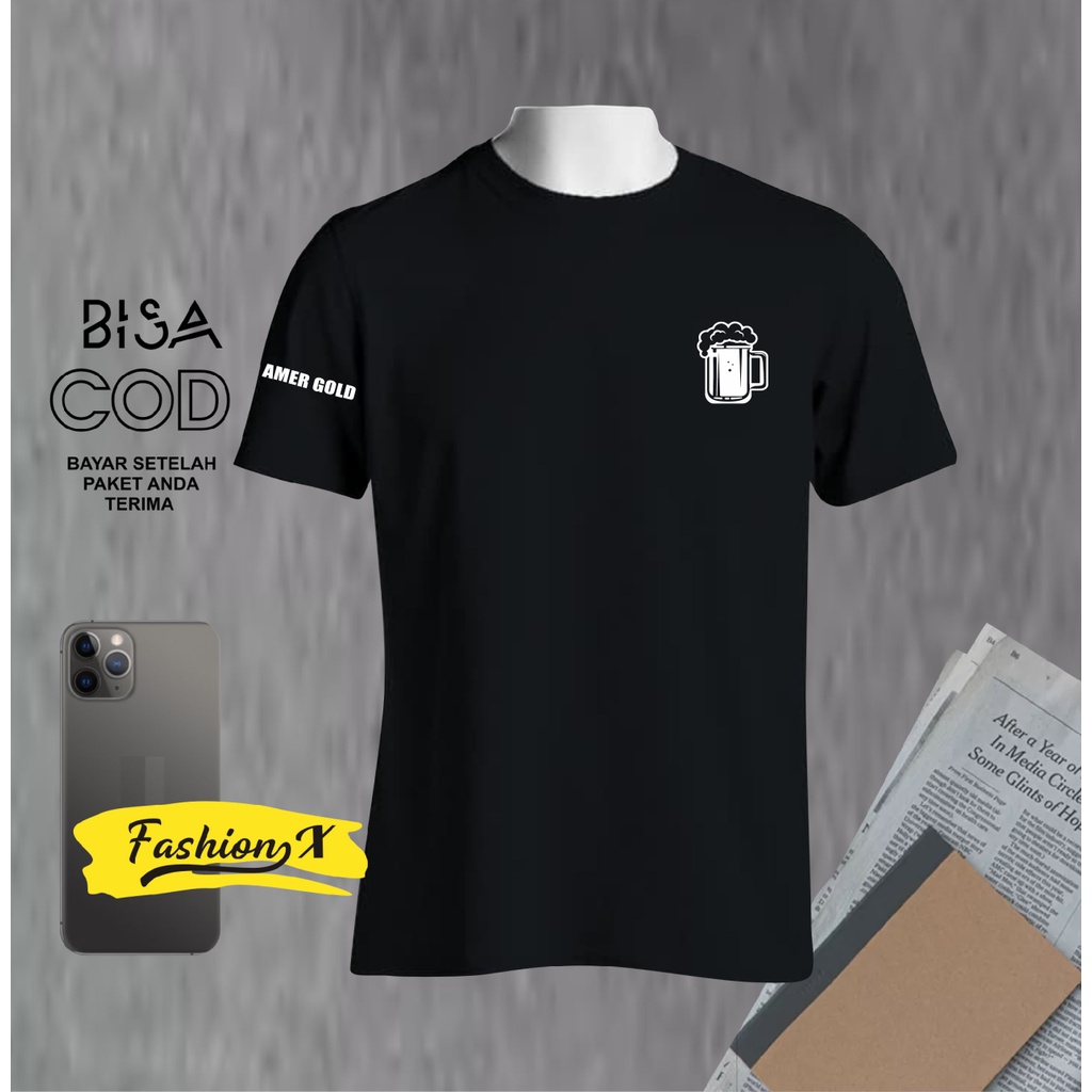 Kaos Pria Distro Keren amer gold Bandung Original Murah/Baju Oblong Katun 30s
