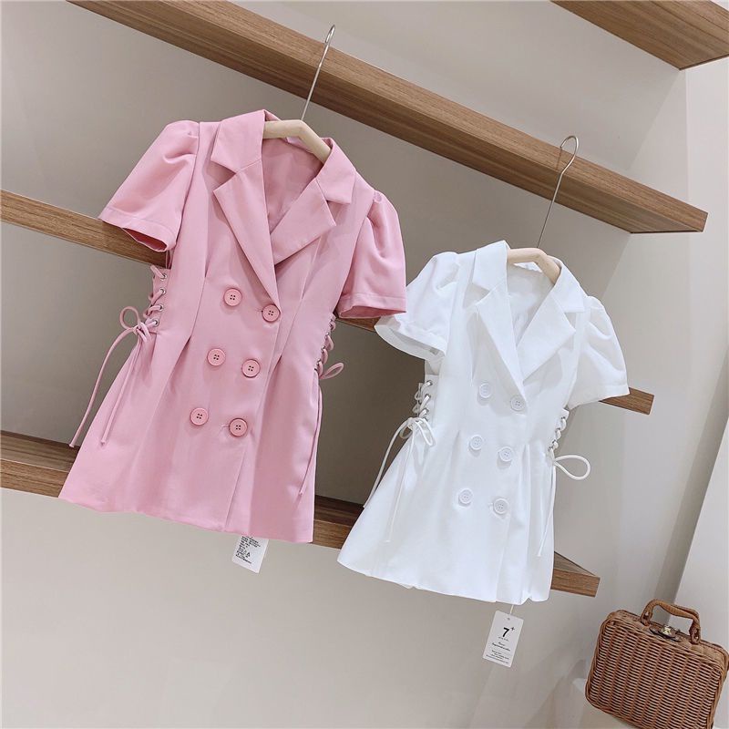 Blazer Anak Perempuan Import Baju Anak 2 3 4 5 6 7 Tahun Dress Pink Putih Impor