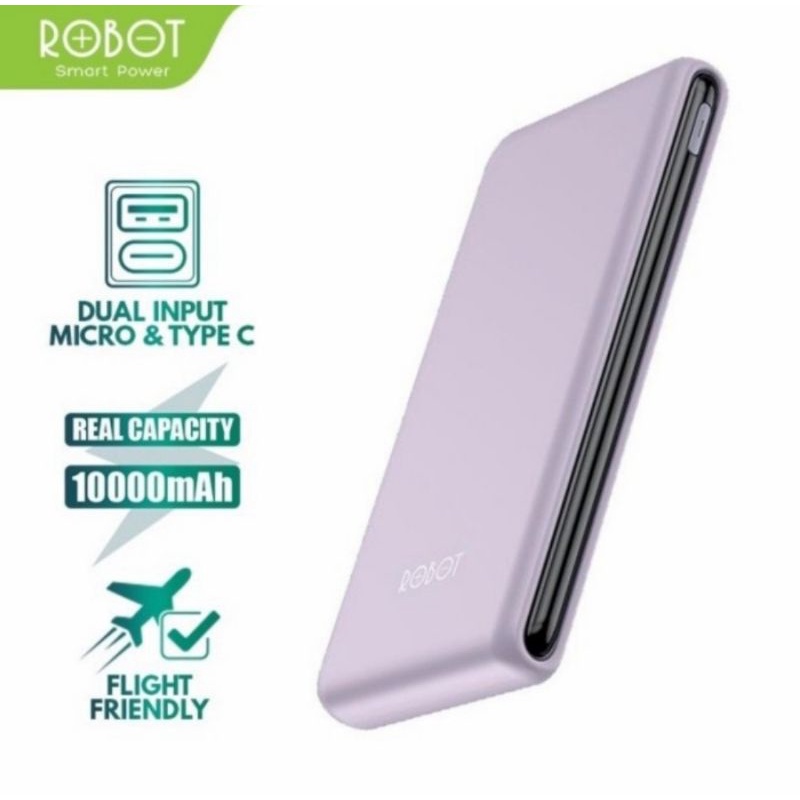 PowerBank ROBOT 10000mAh RT180 Dual Input Port TypeC &amp; Micro USB