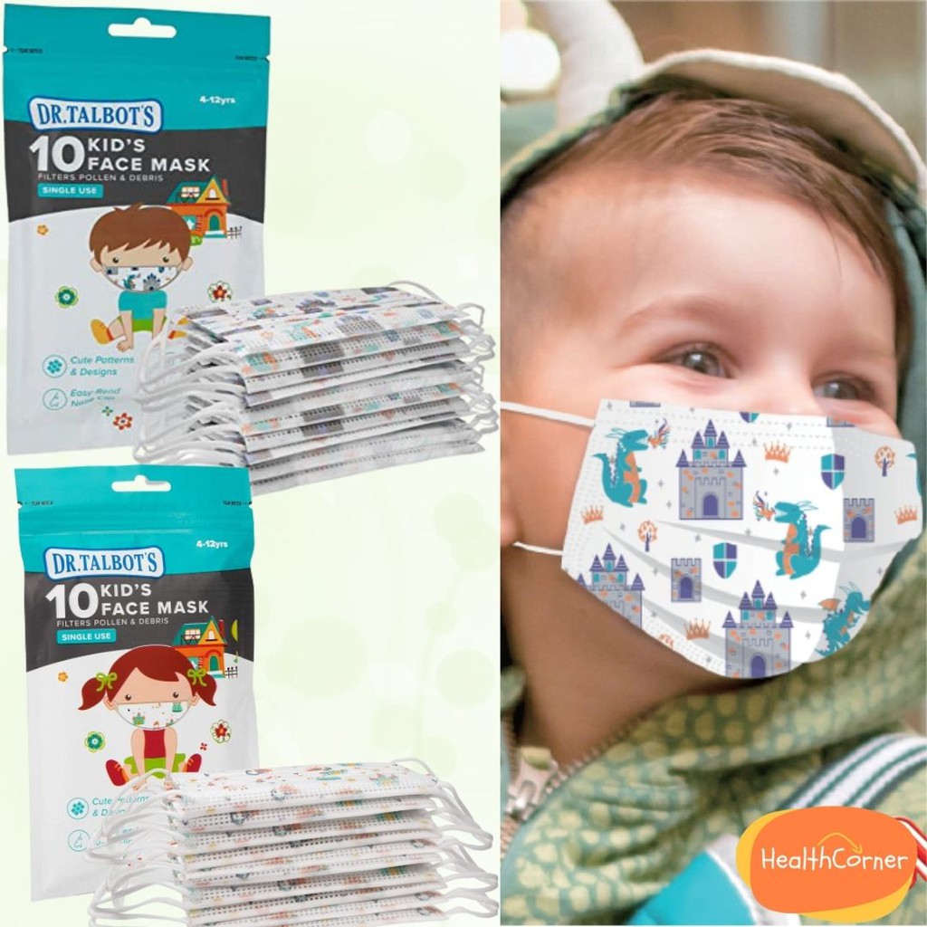 Nuby Dr.Talboth Kids Face Mask Print - Masker Anak 10pcs 2-5 Tahun