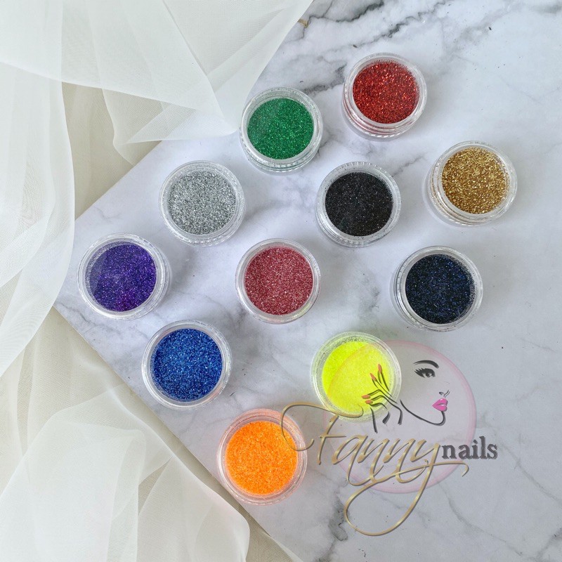 Glitter pot PREMIUM QUALITY GLITTER BRIGHT gliter silver gold hiasan slime nailart kutek gel ombre gliter