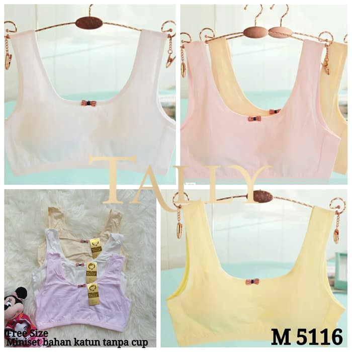 Miniset Anak Bra Remaja Pita Cantik Tally 5116 Bahan Katun - Cream